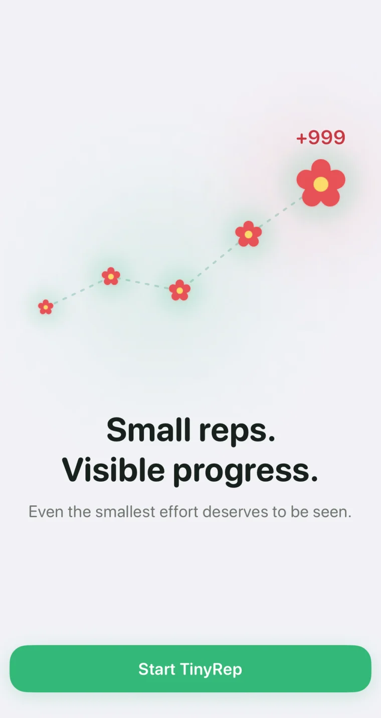 TinyRep App Store brand introduction screen