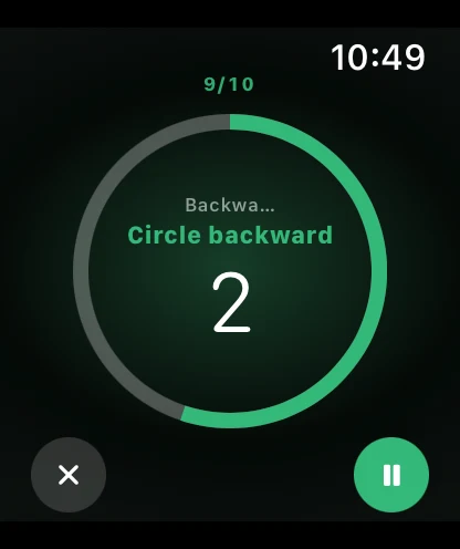 TinyRep Apple Watch training in progress